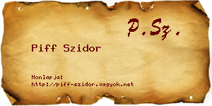 Piff Szidor névjegykártya